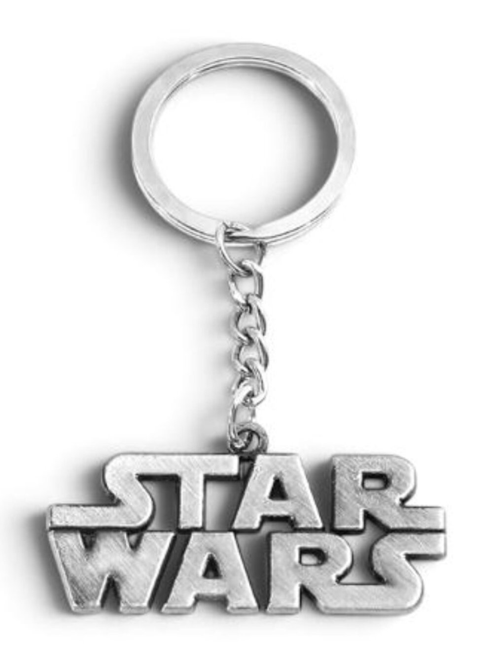NWT - STAR WARS LOGO Full Metal Keychain Brushed steel collectible